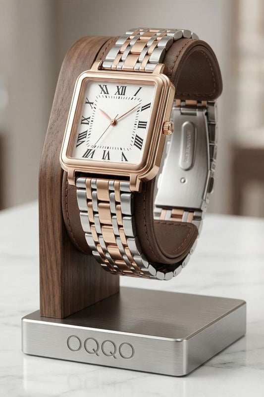Daisy Rose-Silver Strap Square Case Roman Numeral Women's Wristwatch