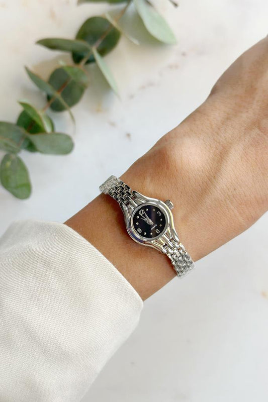 Enna Black Dial Silver Women's Wristwatch 