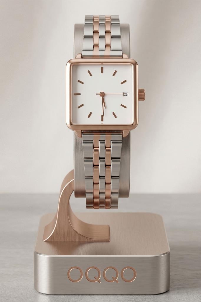 Fully Rose Kasa Rose Gold Gümüş Kare Kadın Kol Saati