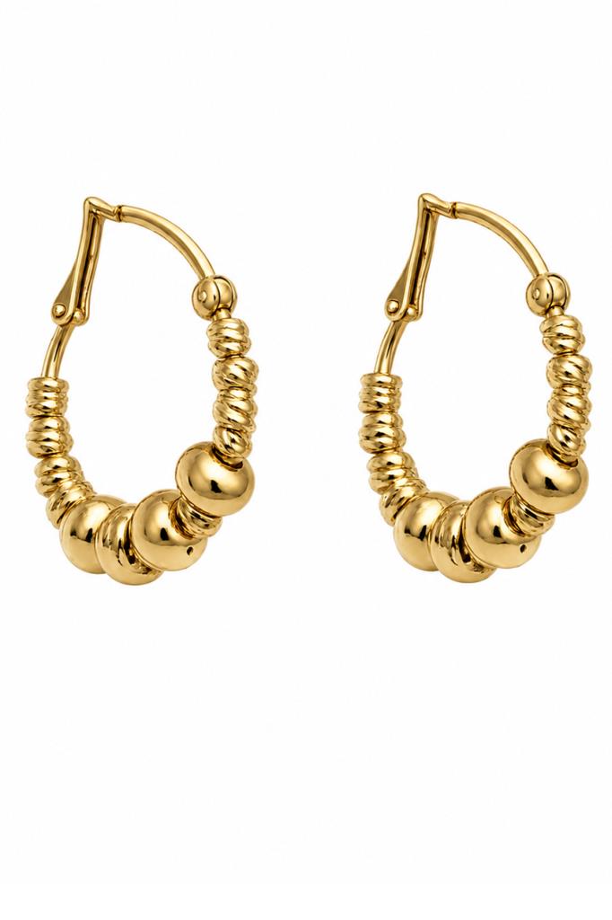 Gold Dorika Yuvarlak Küpe