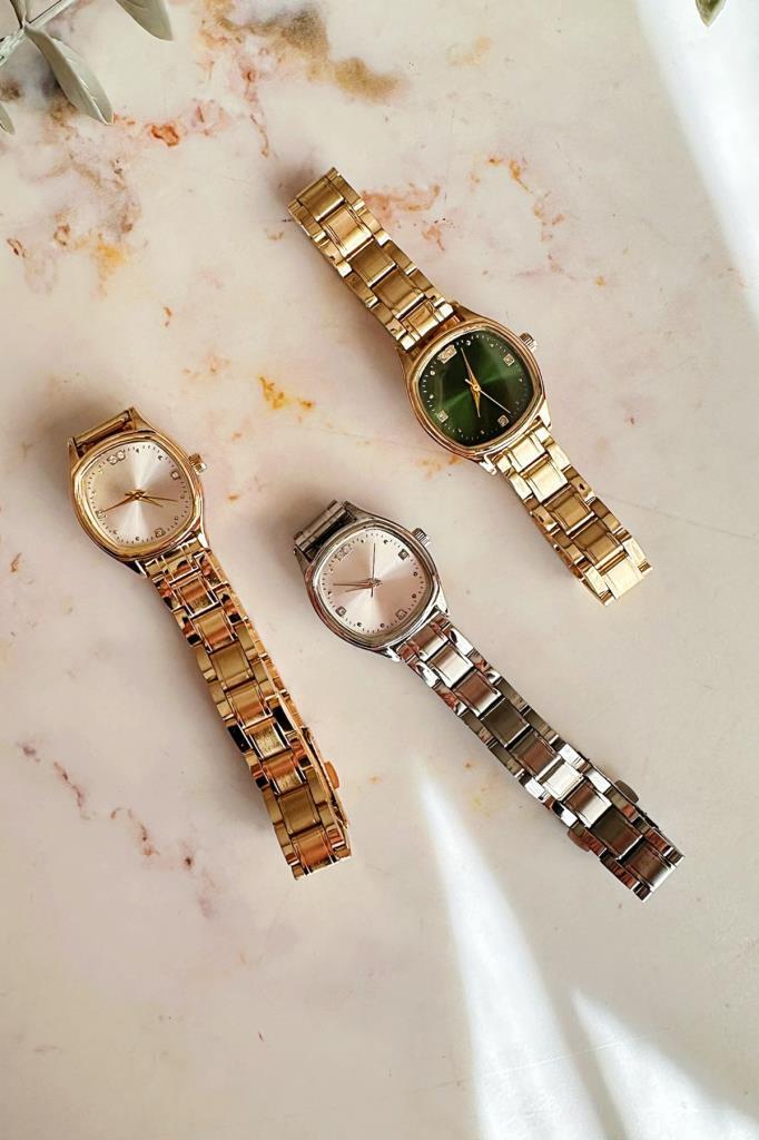 Kallio Taşlı Kadran Gri Kadın Kol Saati