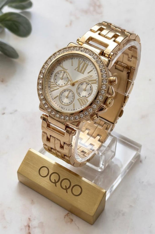 Lapetus Gold Roman Numeral Women's Wristwatch 