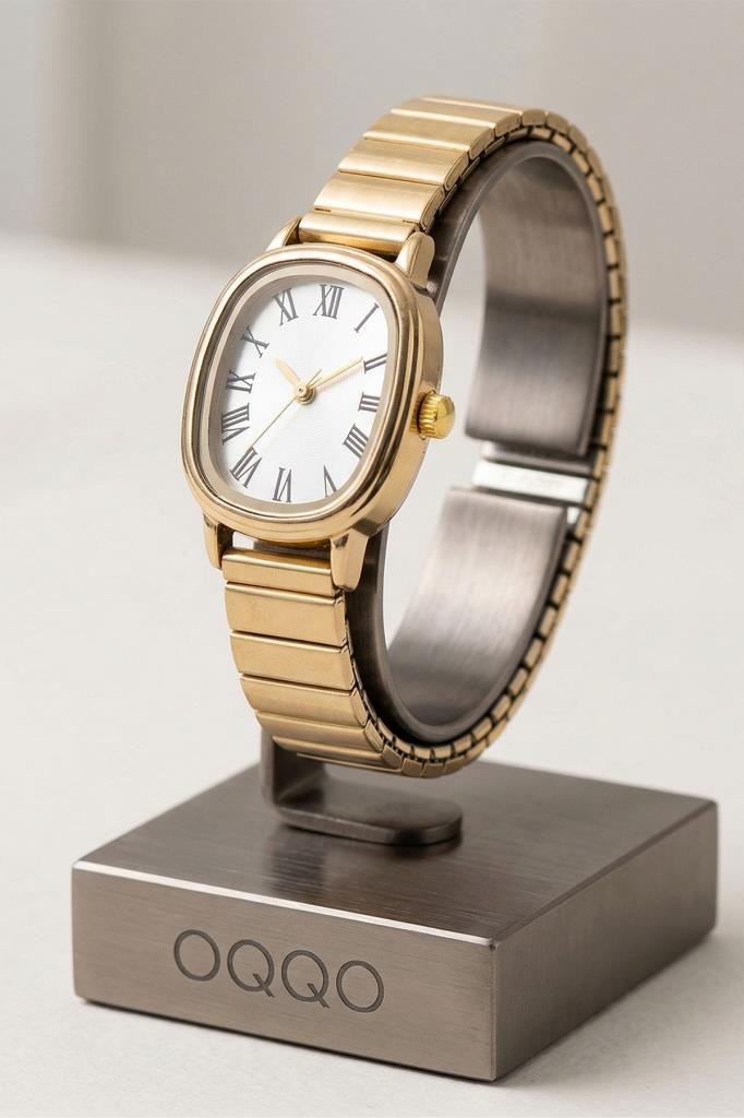 Lilith Roman Numeral Silver Dial Gold Strap Women's Wristwatch