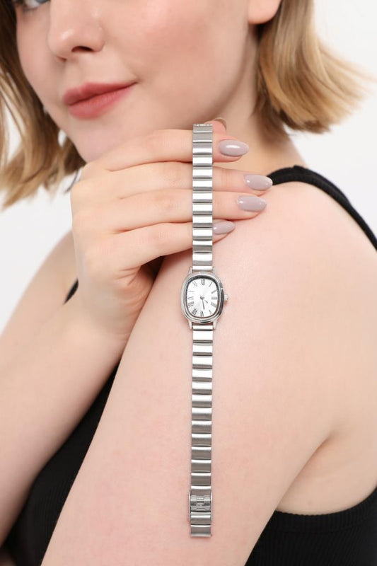 Lilith Roman Numeral Silver Dial Silver Strap Women's Wristwatch