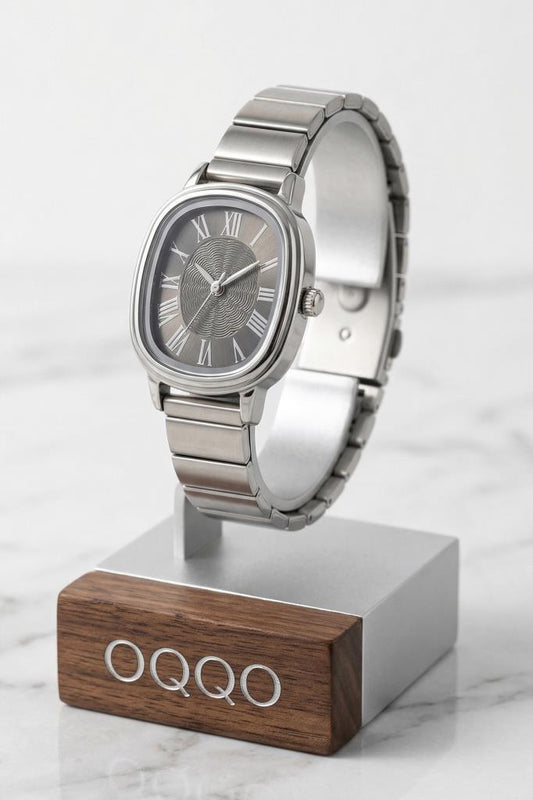 Lilith Roman Numeral Black Dial Silver Strap Women's Wristwatch