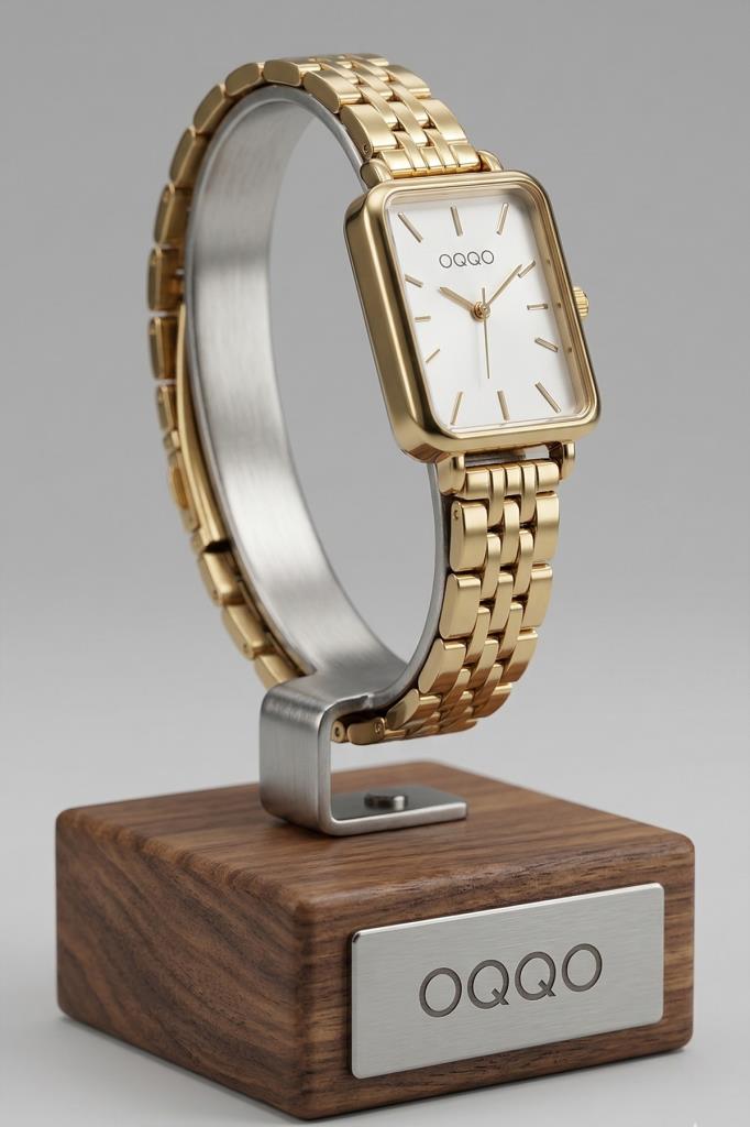 Luna Silver Dial Gold Strap Women's Watch