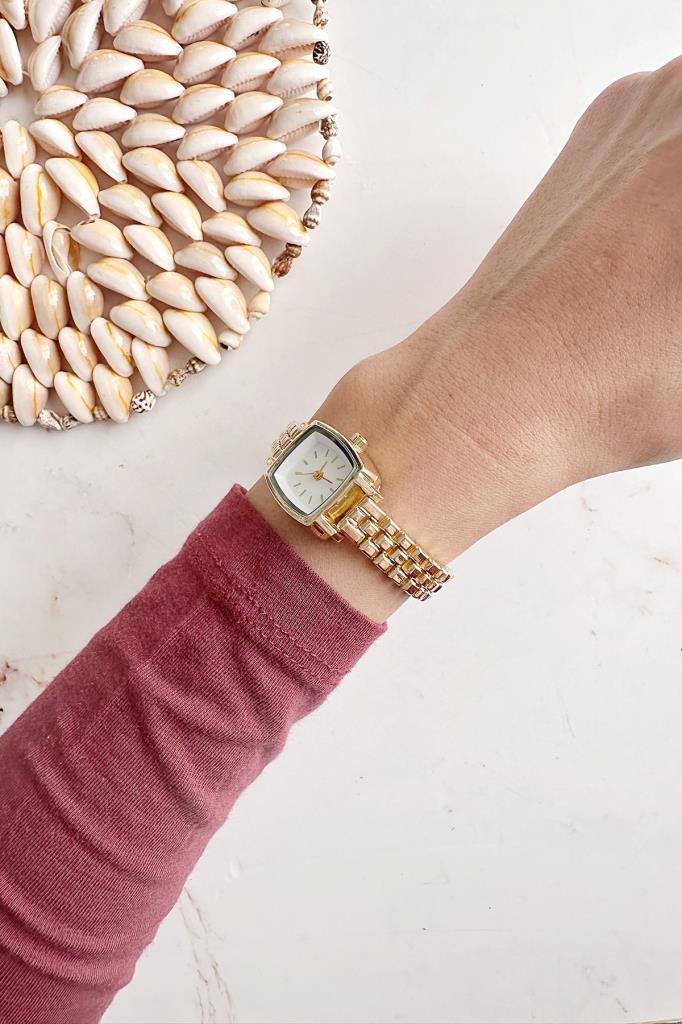 Lyra Beyaz Kadran Gold Kordon Kadın Kol Saati