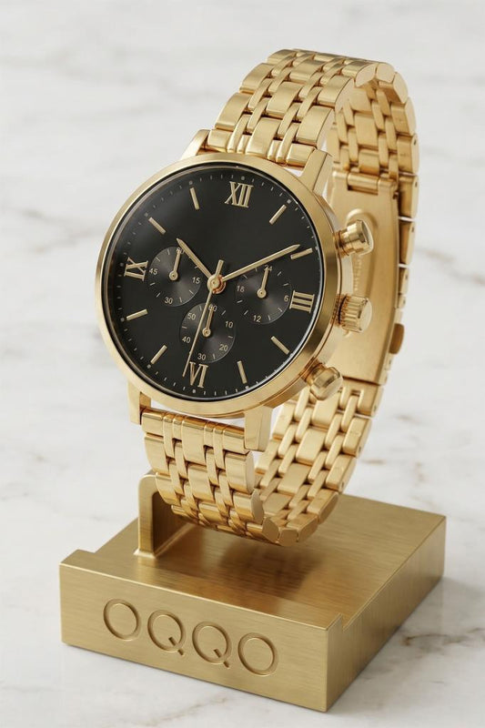 Massa Black Dial Gold Strap Women's Watch 