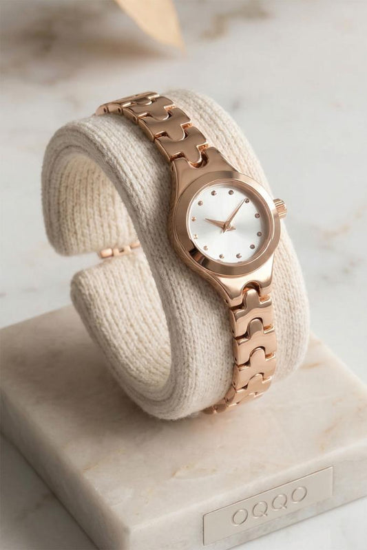 Melia Rose Cord White Dial Women's Wristwatch
