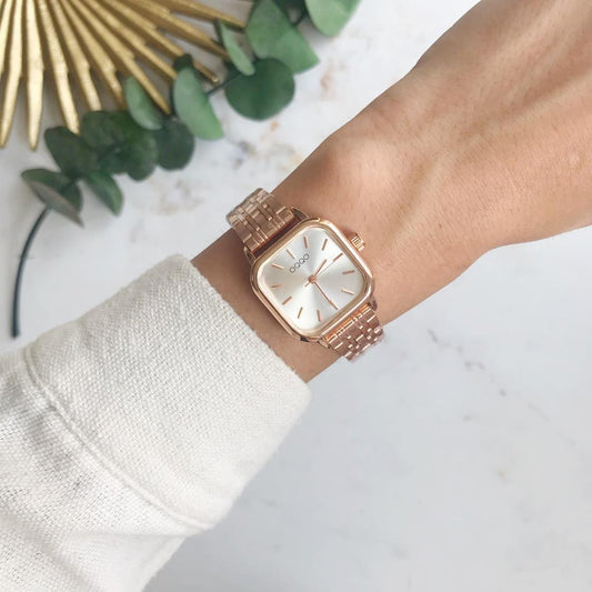 Melian Silver Dial Rose Band Women's Wristwatch