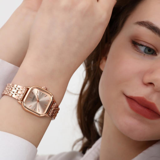 Melian Rose Dial Rose Strap Women's Wristwatch