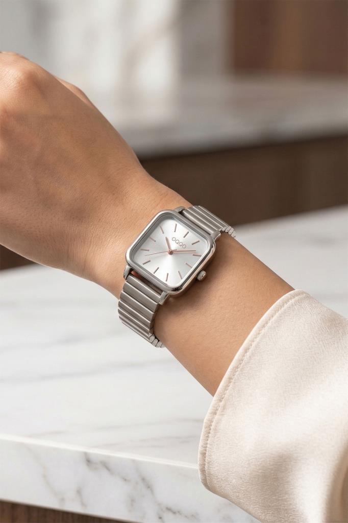 Minimal Kare Gümüş Kadın Kol Saati