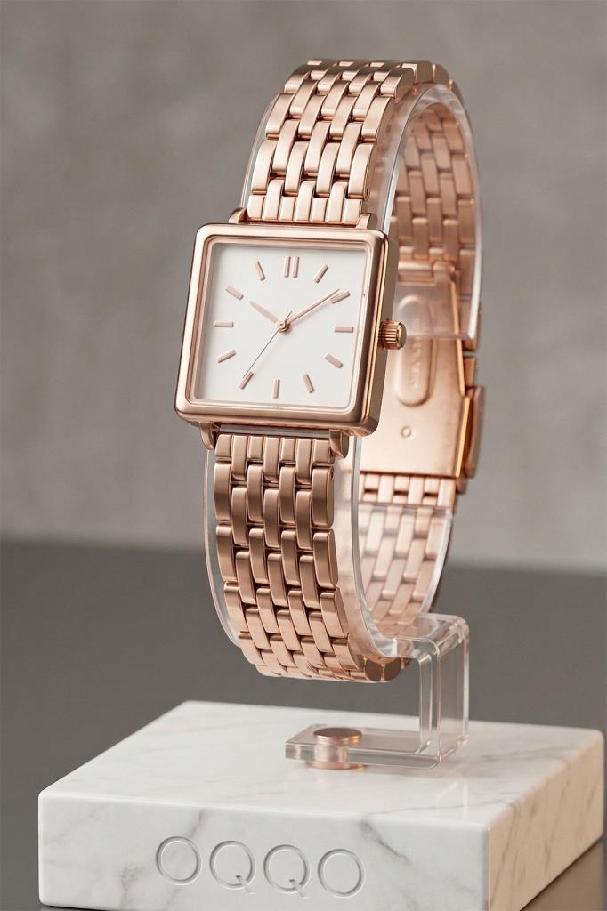 Minimal Square Rose Women's Wristwatch