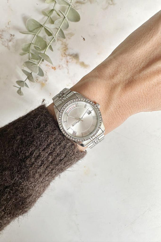 Myra Çift Tarih Göstergeli Gümüş Kadın Kol Saati