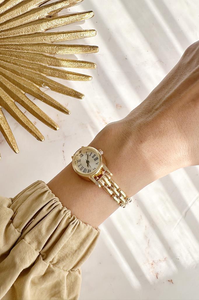 Nysa Gri Kadran Gold Kordon Kadın Kol Saati