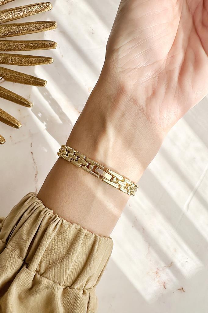 Nysa Gri Kadran Gold Kordon Kadın Kol Saati