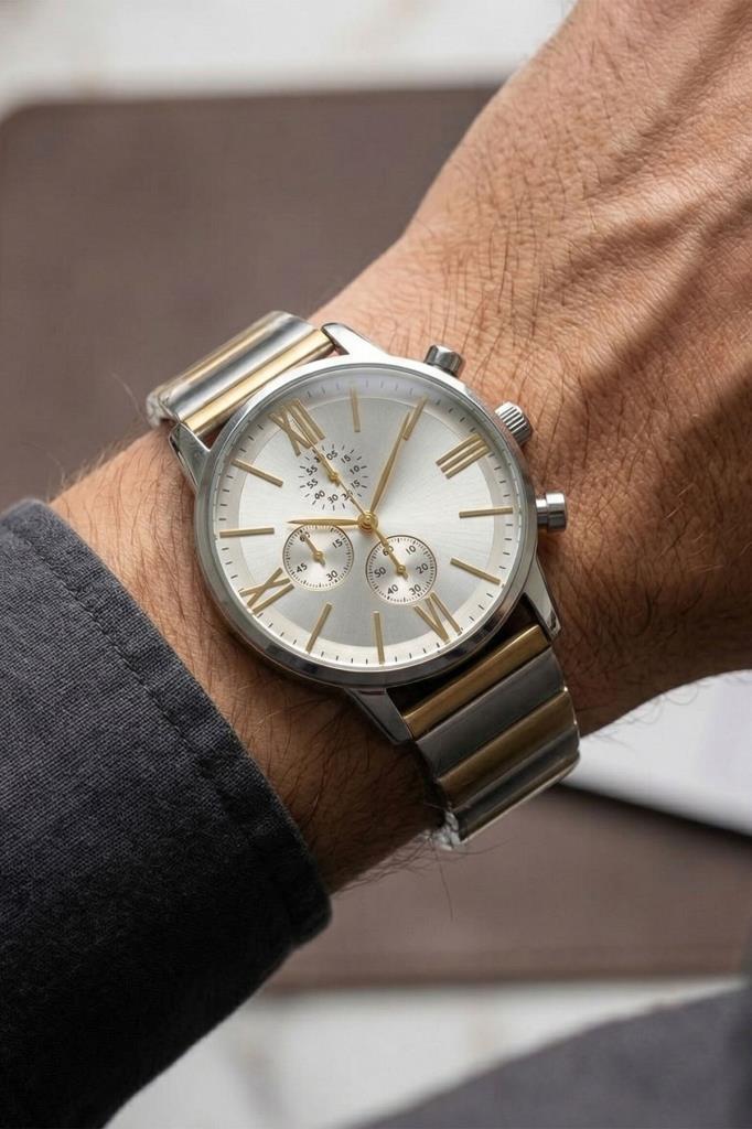OQQO Savona Gold Silver Men's Wristwatch