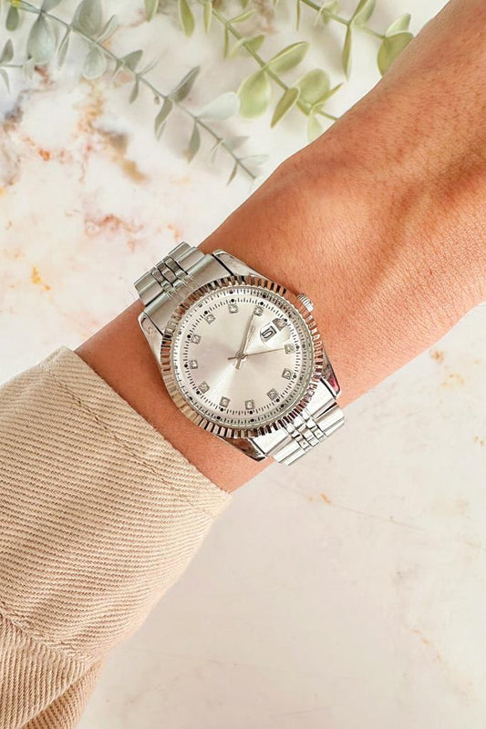 Oria Gri Takvim Detaylı Kadın Kol Saati