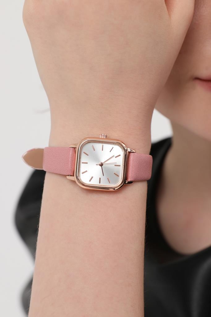 Perseph Rose Kasa Pembe Deri Kordon Kadın Kol Saati