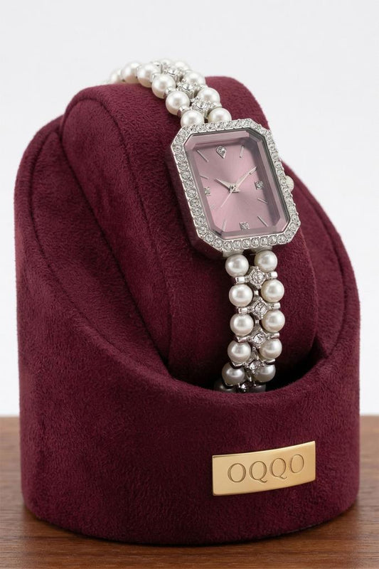 Phoebe Pink Dial Pearl Embellished Women's Watch 