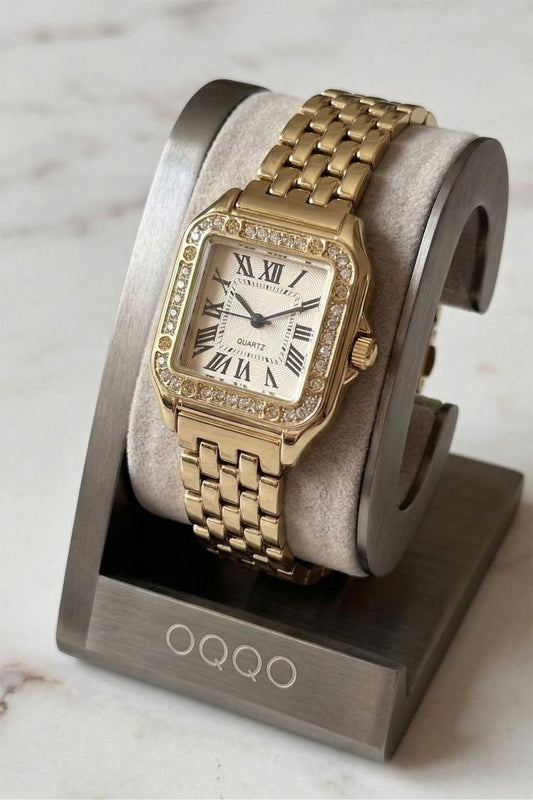 Retro Gold Roman Numeral Women's Wristwatch 