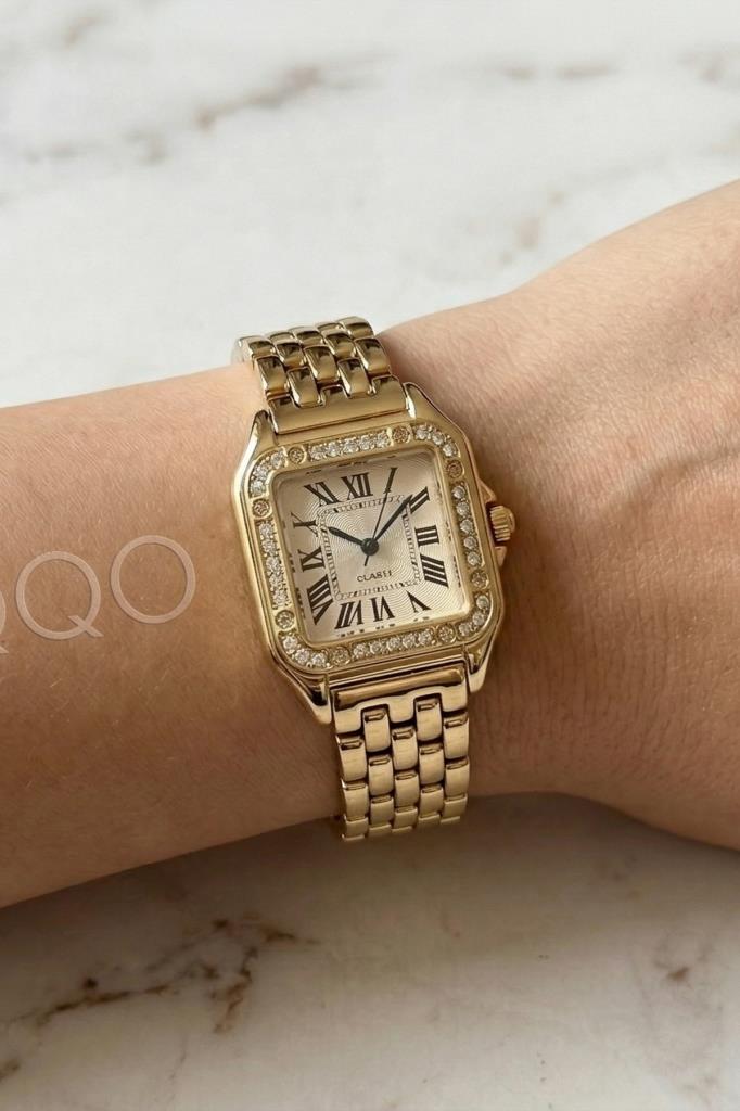 Retro Gold Roman Numeral Women's Wristwatch 