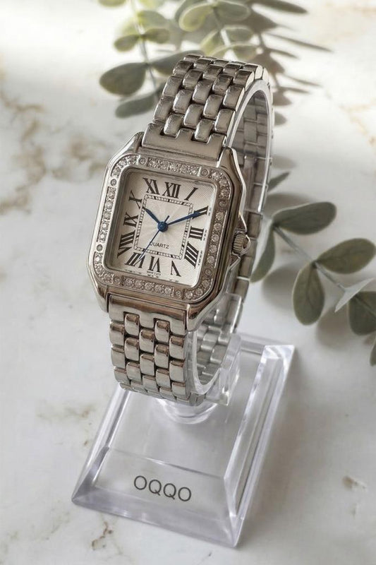 Retro Silver Roman Numeral Women's Wristwatch 