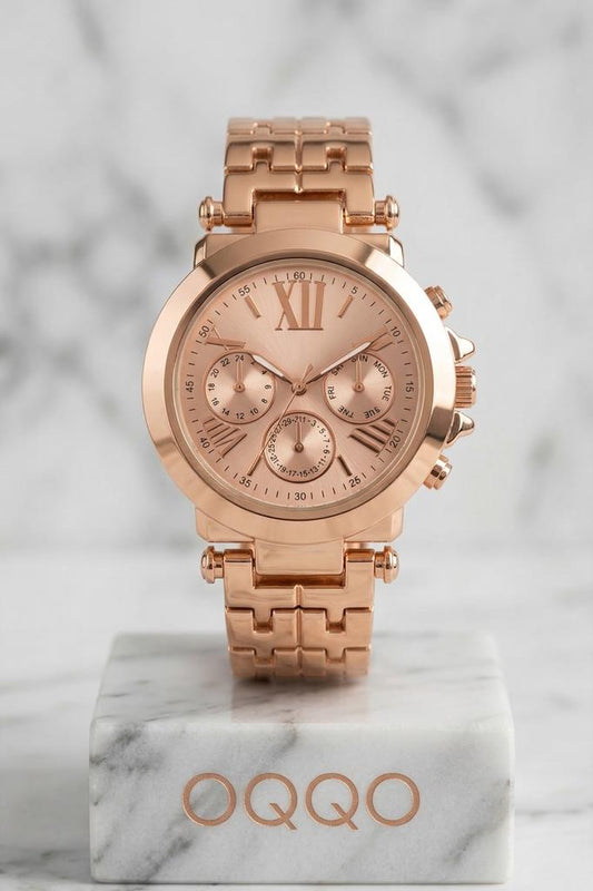 Rose Dial Metal Women's Wristwatch 