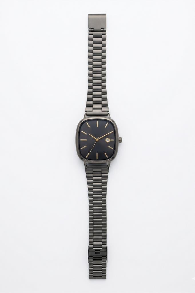 Rovena Dikdörtgen Kasa Siyah Kadran Sİyah Kordon Erkek Kol Saati