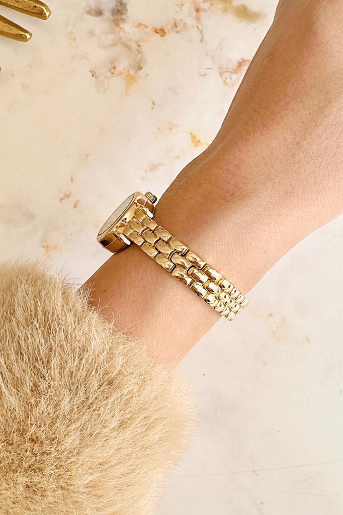 Selene Taşlı Yeşil Kadran Gold Kadın Kol Saati