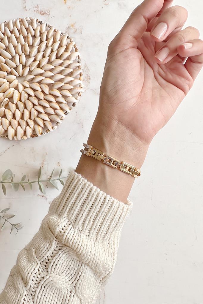 Thalos Gold Taşlı Kordon Kadın Kol Saati