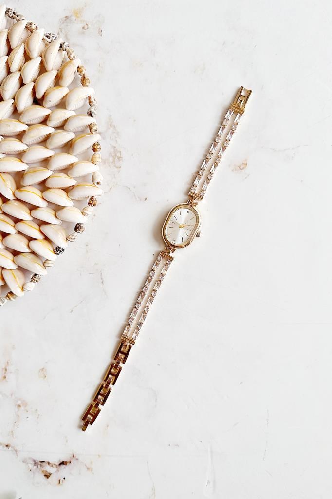 Thalos Gold Taşlı Kordon Kadın Kol Saati