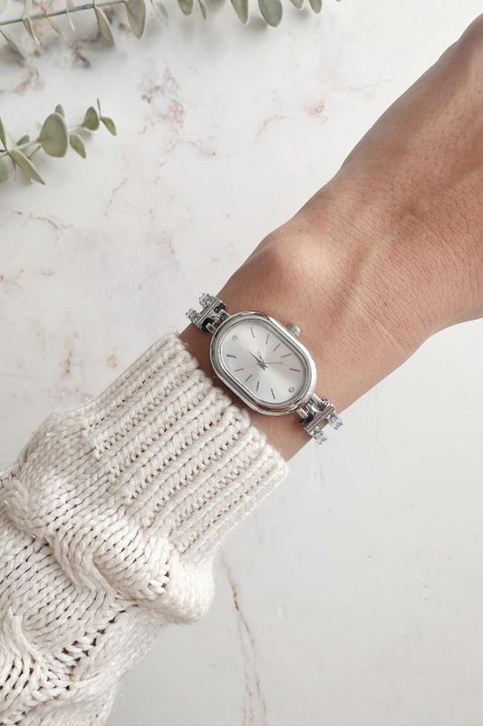 Thalos Grey Dial Grey Stone Strap Women's Watch 