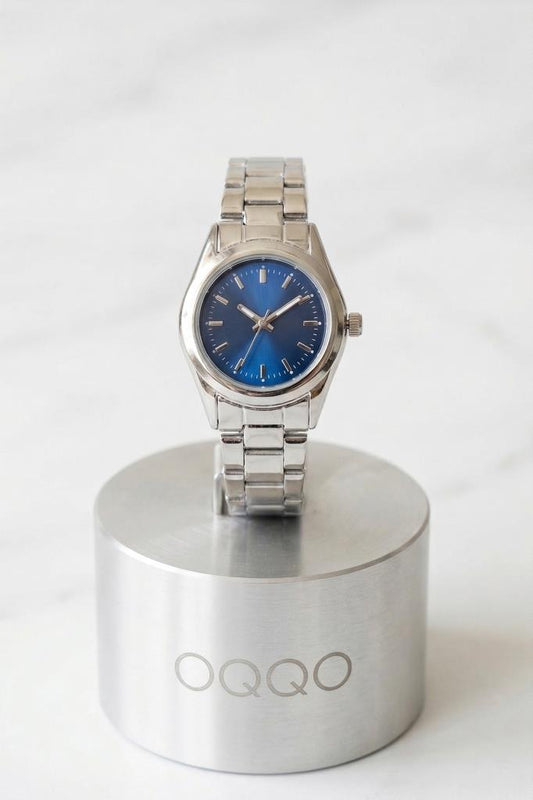 Valinor Grey Strap Navy Dial Women's Wristwatch 